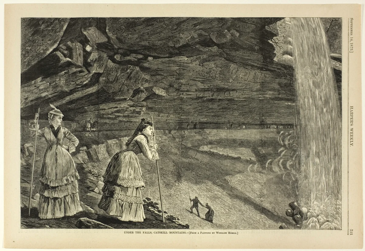 Under the Falls, Catskill Mountains by Winslow Homer, print, 1872