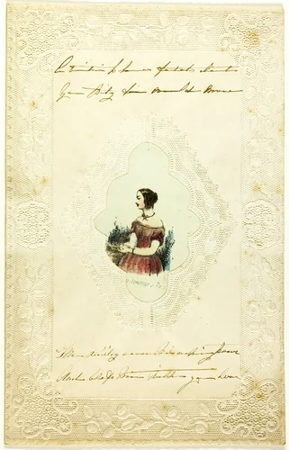 Untitled Valentine (Woman in Pink Dress) by Unknown Artist, other, 1835-1845