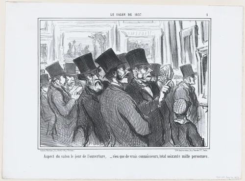 Comment, c'est dans cette cave que sont les scultpures?..., from Le Salon de 1857, published in "Le Charivari" by Honoré Daumier, print, 1857