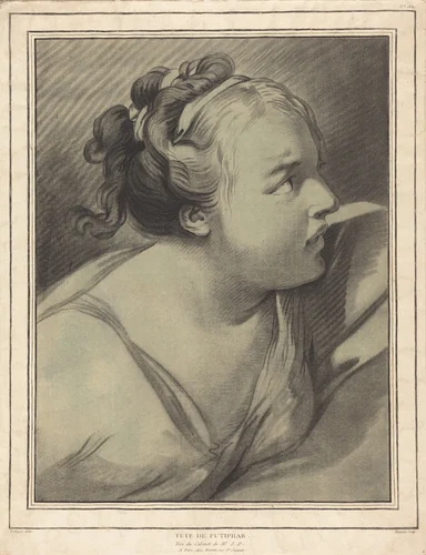 Tête de Putiphar (Potiphar's Wife) by Louis-Marin Bonnet; Jean-Baptiste Deshays, print, 1770-1780