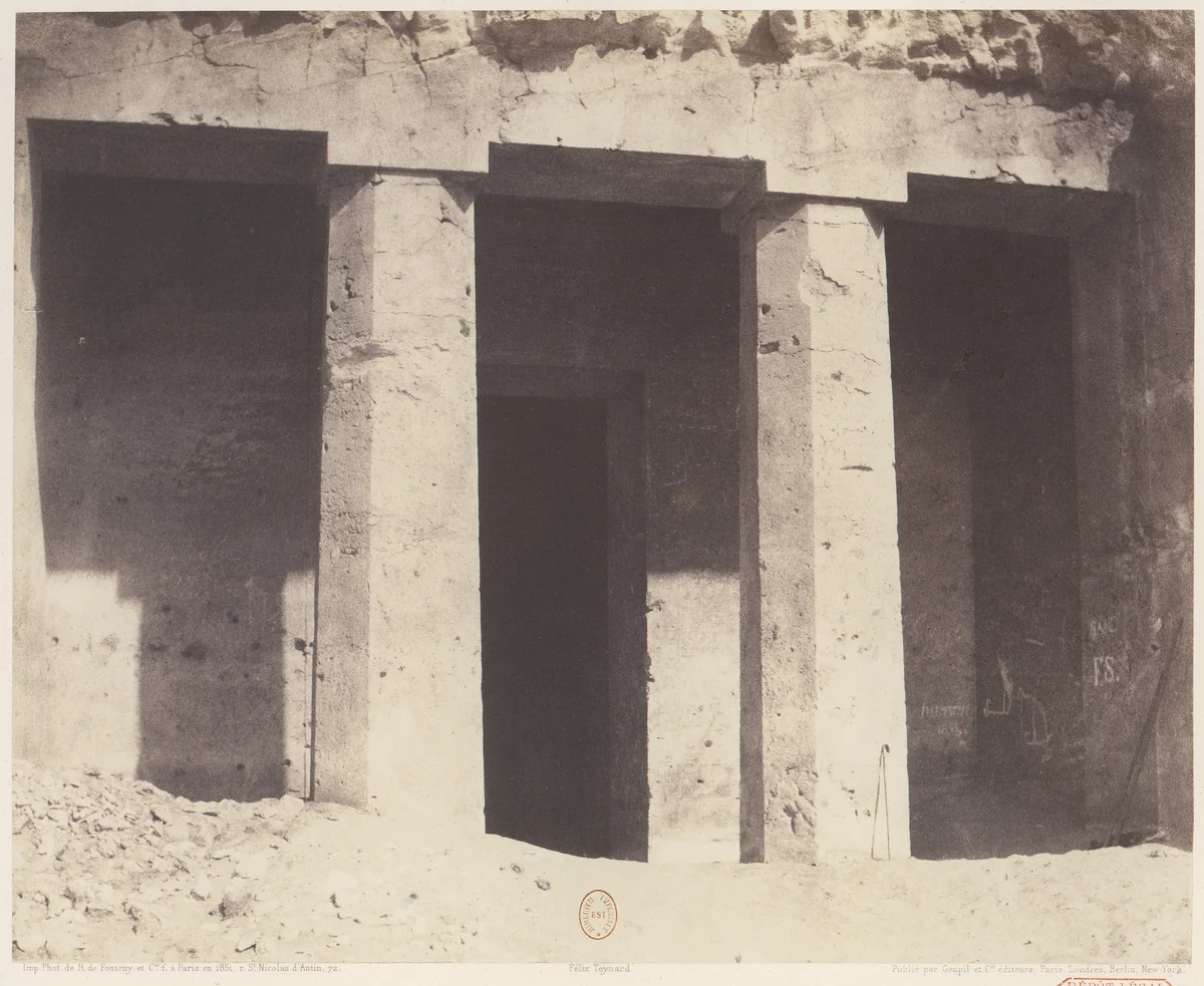 Béni-Haçan, Architecture Hypogéene - Tombeau d'Amoneï by Félix Teynard, photograph, 1851-1852