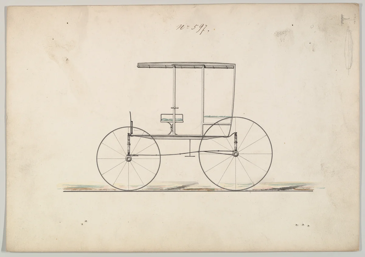 Rockaway #597 by Brewster & Co., drawing, 1850-1870