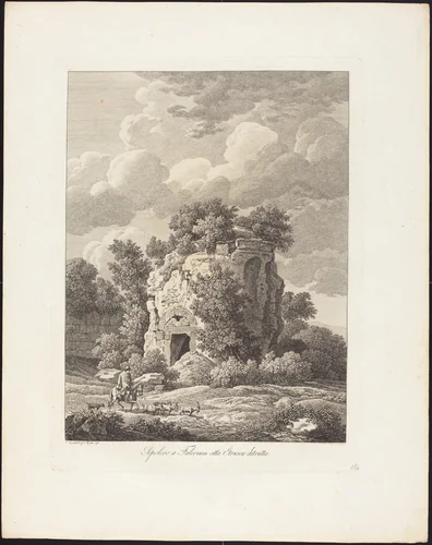 Sepolcro a Falerium città Etrusca ditrutta by Johann Christian Reinhart, portfolio, 1761-1847