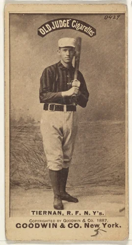 Michael "Silent Mike" Joseph Tiernan, Right Field, New York, from the Old Judge series (N172) for Old Judge Cigarettes by Goodwin & Company, photograph, 1887
