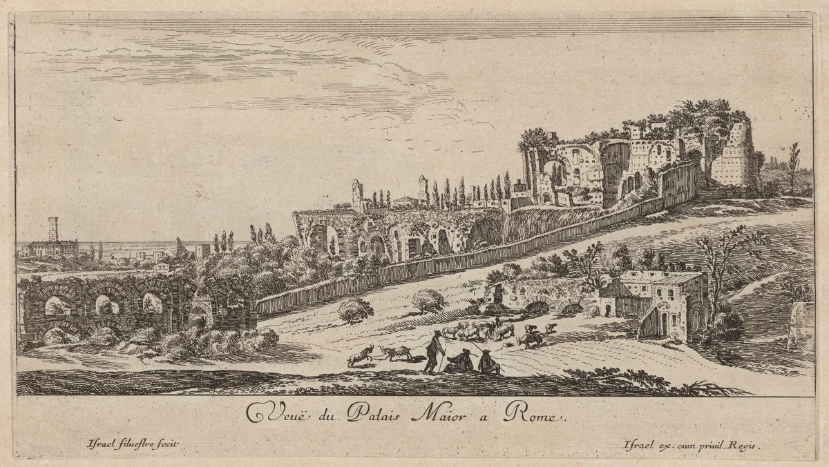 Veuë du Palais Maior a Rome by Israël Silvestre, print, 1640-1660