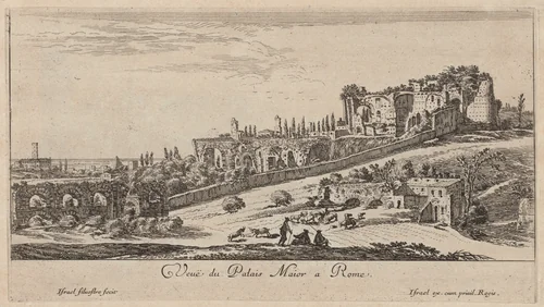 Veuë du Palais Maior a Rome by Israël Silvestre, print, 1640-1660