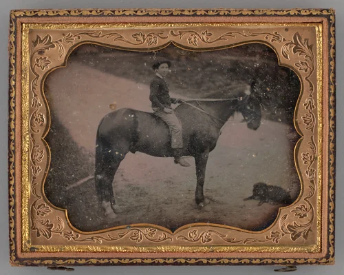 Untitled (Portrait of a Boy on a Horse) by Unknown maker, other, 1855