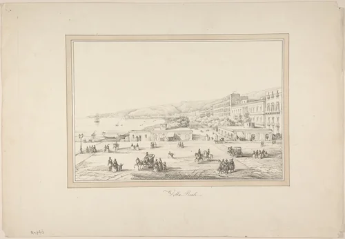 View of Naples: Villa Reale by anonymous, drawing, 1800-1899