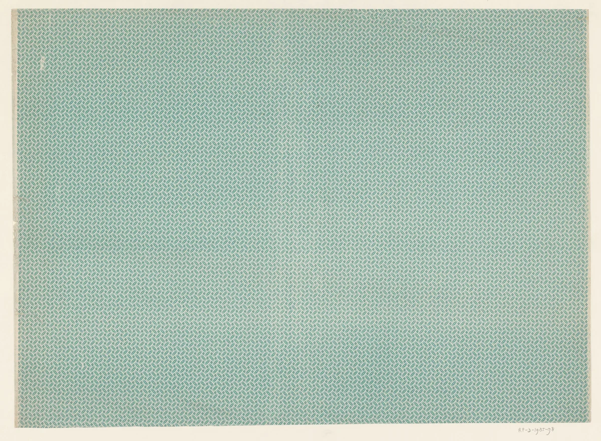 Blad met regelmatig gevlochten patroon by anonymous, print, 1880-1950