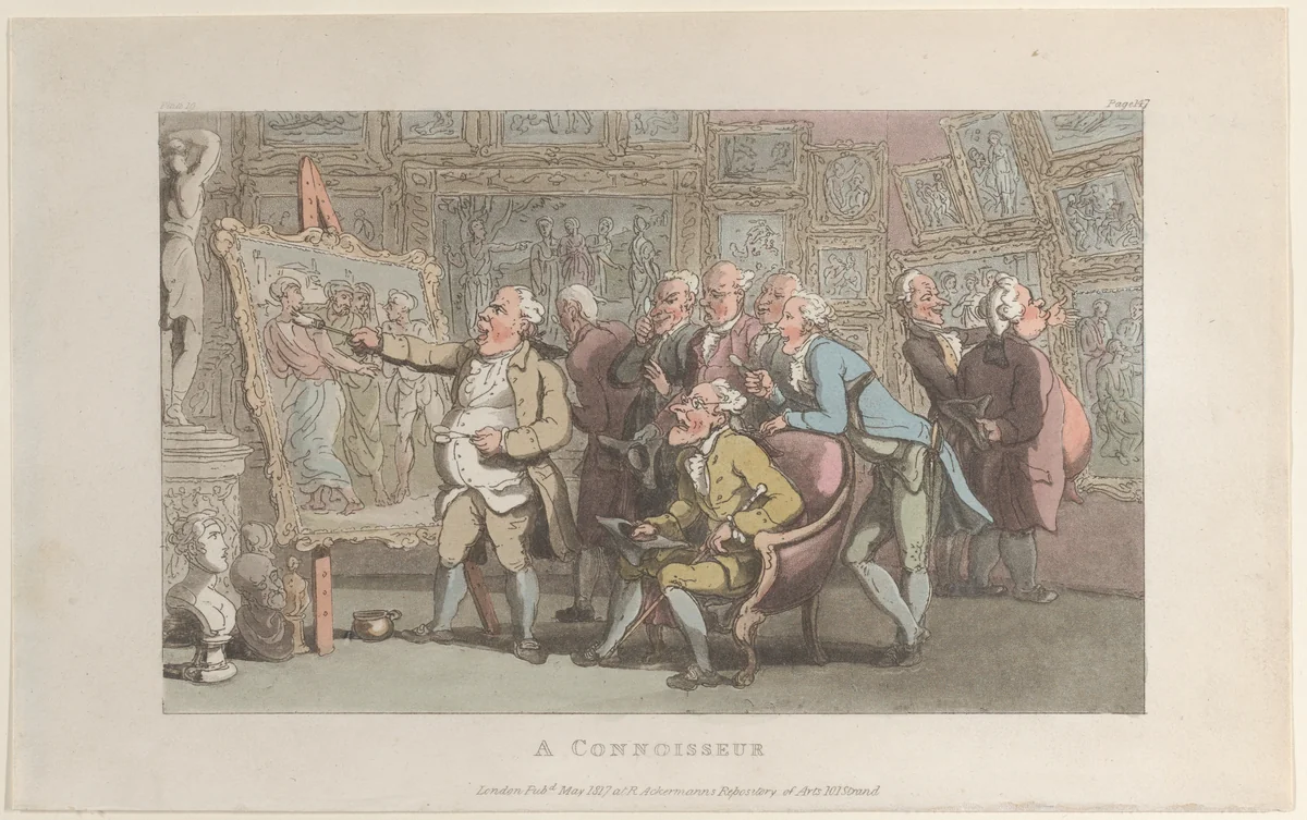 A Connoisseur by Thomas Rowlandson, print, 1817