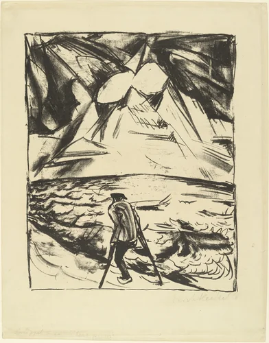 Cripple by the Ocean (Krüppel am Meer) by Erich Heckel, print, 1916