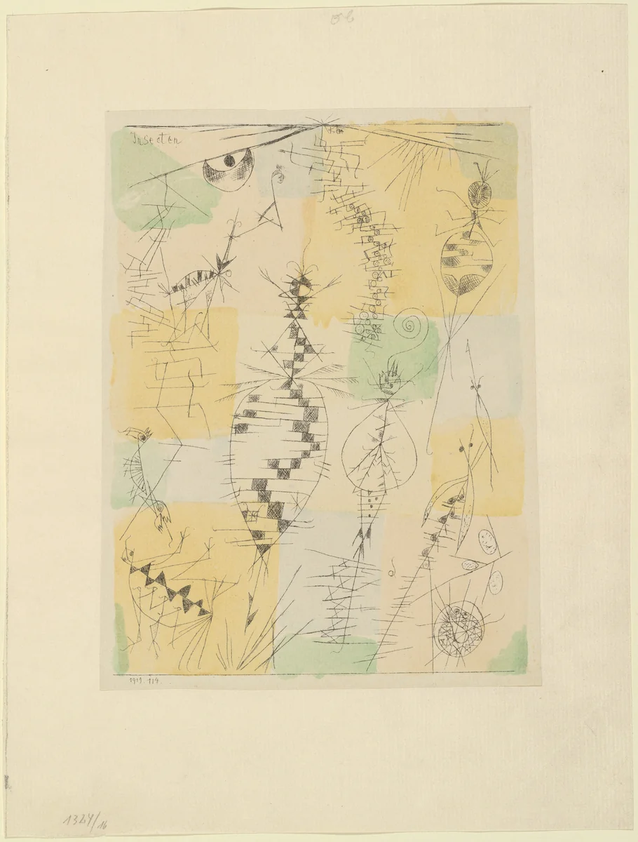 Insects (Insekten) for the deluxe periodical Münchner Blätter für Dichtung und Graphik, vol. 1, no. 9 (September 1919) by Paul Klee, print, 1919