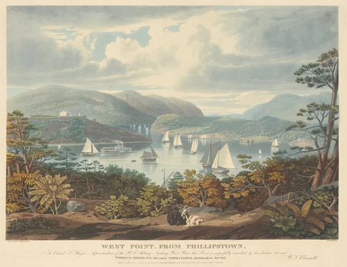 West Point, from Phillipstown by William James Bennett, print, 1831