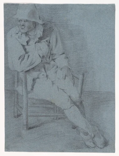 Study of a seated man, one hand resting inside his jacket (recto); Unfinished study on a seated man (verso) by Cornelis Bega, drawing, 1650-1664