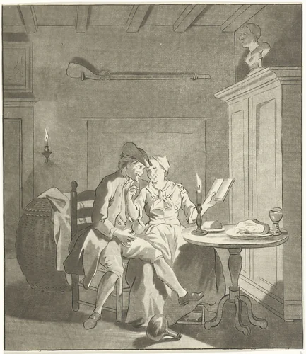 De Ontdekte Schijndeugd: Bely en Dirk by Benjamin Martini, print, 1777-1780