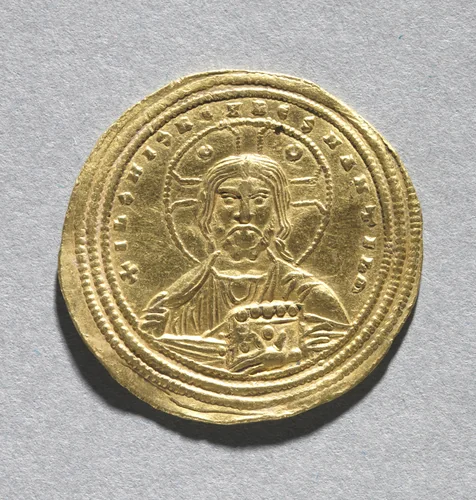 Nomisma with Basil II Bulgarotonos and His Brother Constantine VIII (obverse) by Unknown, metalwork, 975-1025