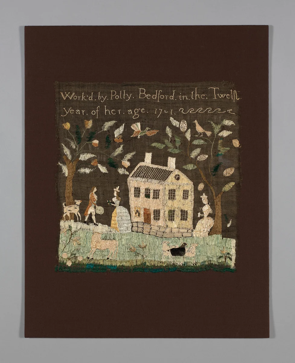 Sampler by Polly Bedford, textile, 1791