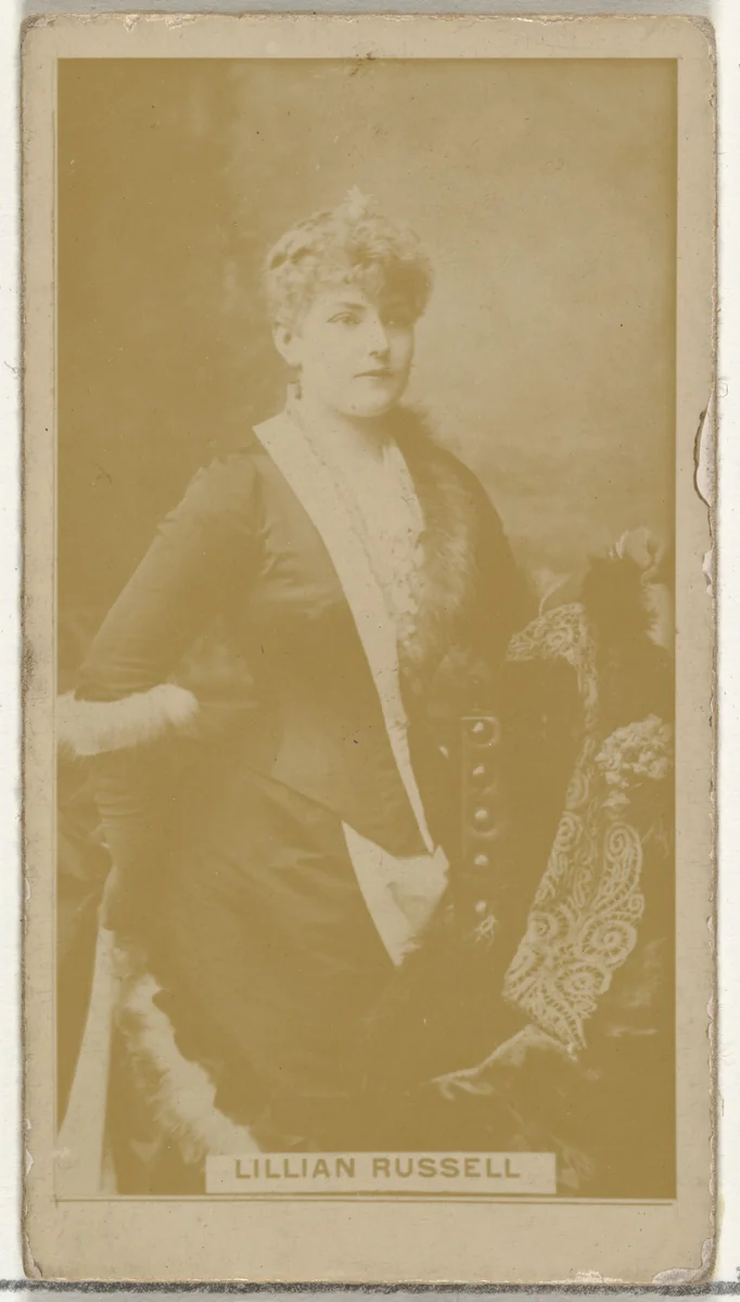 Lillian Russell, from the Actors and Actresses series (N145-8) issued by Duke Sons & Co. to promote Duke Cigarettes by W. Duke, Sons & Co., photograph, 1890-1895