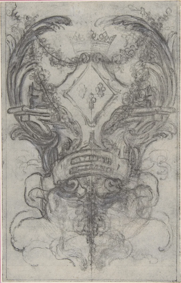 Design for the Headpiece of the "Gazette de France" by Hubert François Gravelot, drawing, 1710-1773