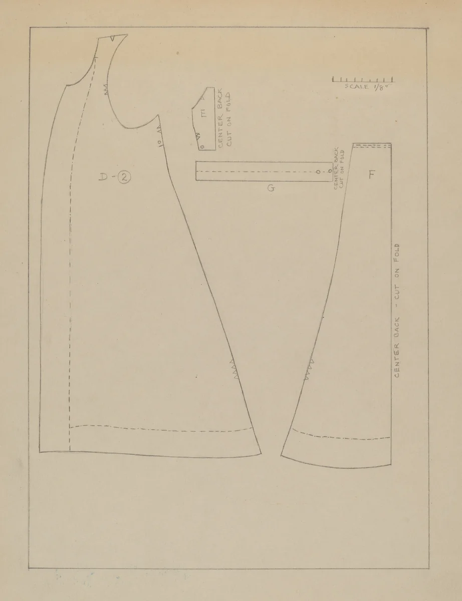 Woman's Coat (Pattern) by Mina Greene, index of american design, 1937