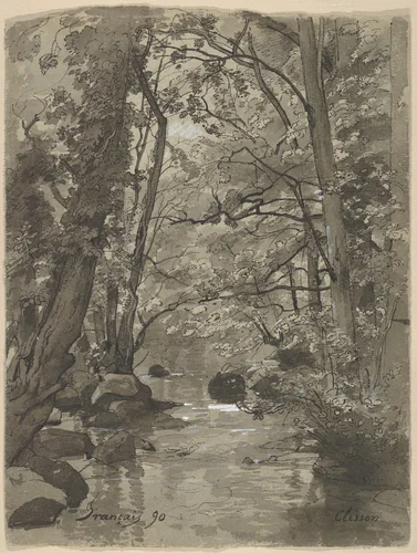 Forest at Clisson by François-Louis Français, drawing, 1890