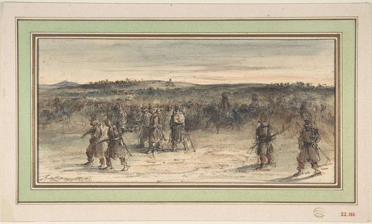 Prise de Constantine by Auguste Raffet, drawing, 1833-1843