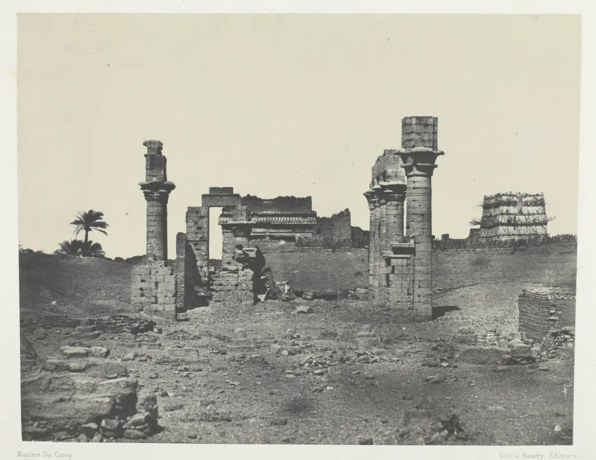 Temple d'Hermontis, Haute-Egypte, plate 63 from the album "Egypte, Nubie, Palestine et Syrie" (1852) by Maxime Du Camp, photograph, 1849-1851