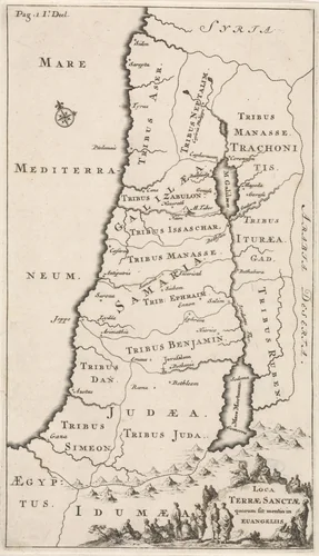 Kaart van Palestina by Jan Luyken, print, 1700