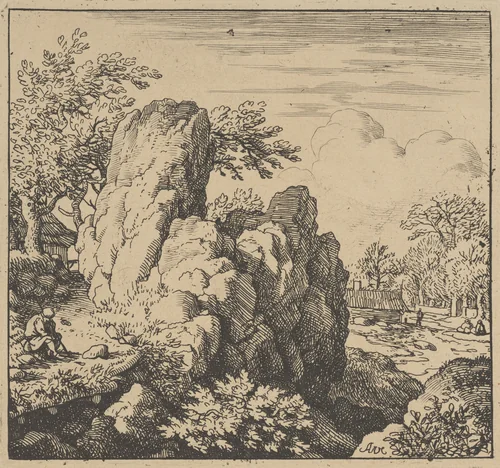 The Large Rock by Allart van Everdingen, print, 1621-1675