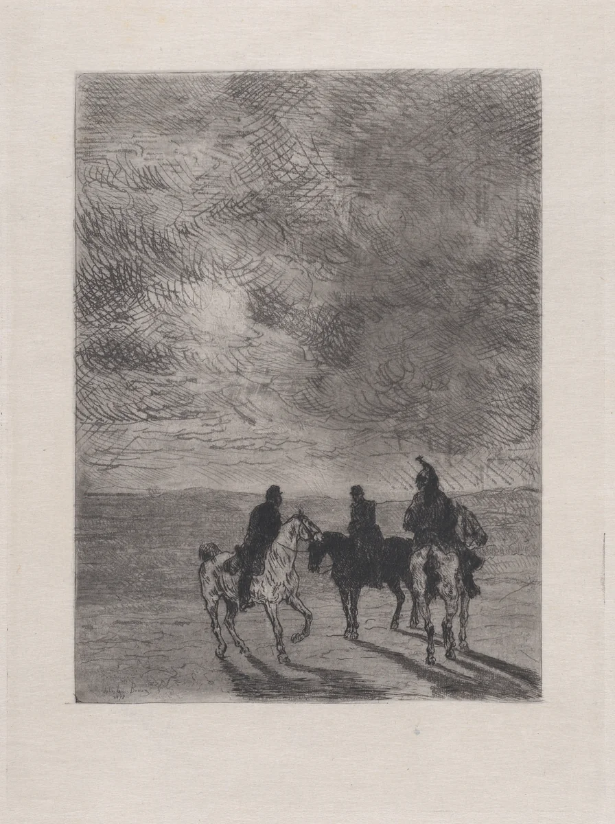 Mounted soldiers by John Lewis Brown, print, 1878