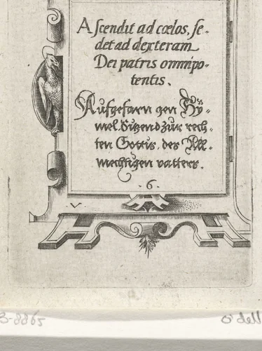 Tekst: Ascendit... by Virgilius Solis, print, 1524-1562