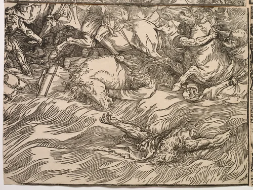 The Submersion of Pharaoh's Army in the Red Sea by Titian, print, 1514-1515