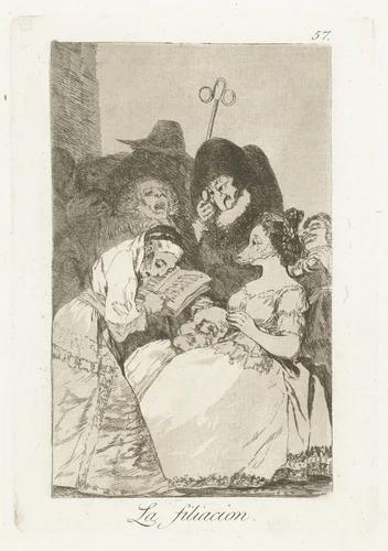 De afstamming by Francisco de Goya, print, 1797-1799