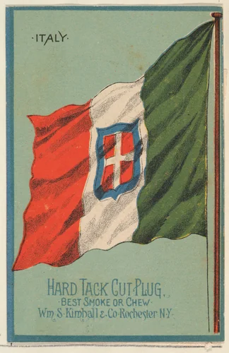 Italy, from the National Flags series (N195) issued by Wm. S. Kimball & Co. by William S. Kimball & Company, print, 1891