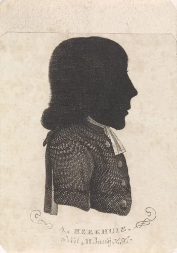Silhouetportret van Albertus Beekhuis by Antoni Zürcher, print, 1797-1799