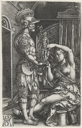 Medea geeft een beeld aan Jason by Unknown, print, 1529