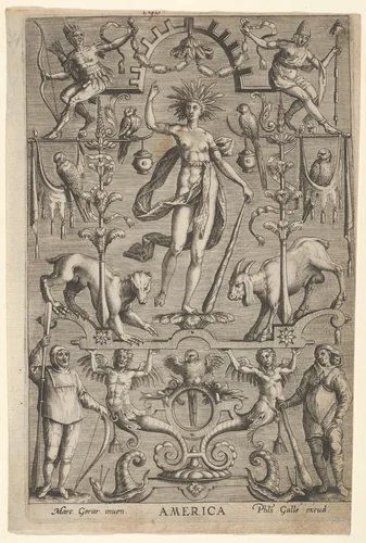Allegory of America, from "The Four Continents" by Marcus Gheeraerts the Elder, print, 1585-1605