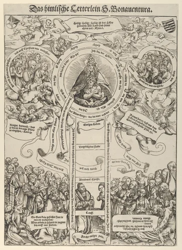 The Celestial Ladder of St. Bonaventura by Lucas Cranach, print, 1472-1553