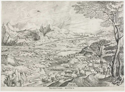 The Large Landscapes: Solicitudo Rustica by Jan van Doetechum, print, 1555-1558