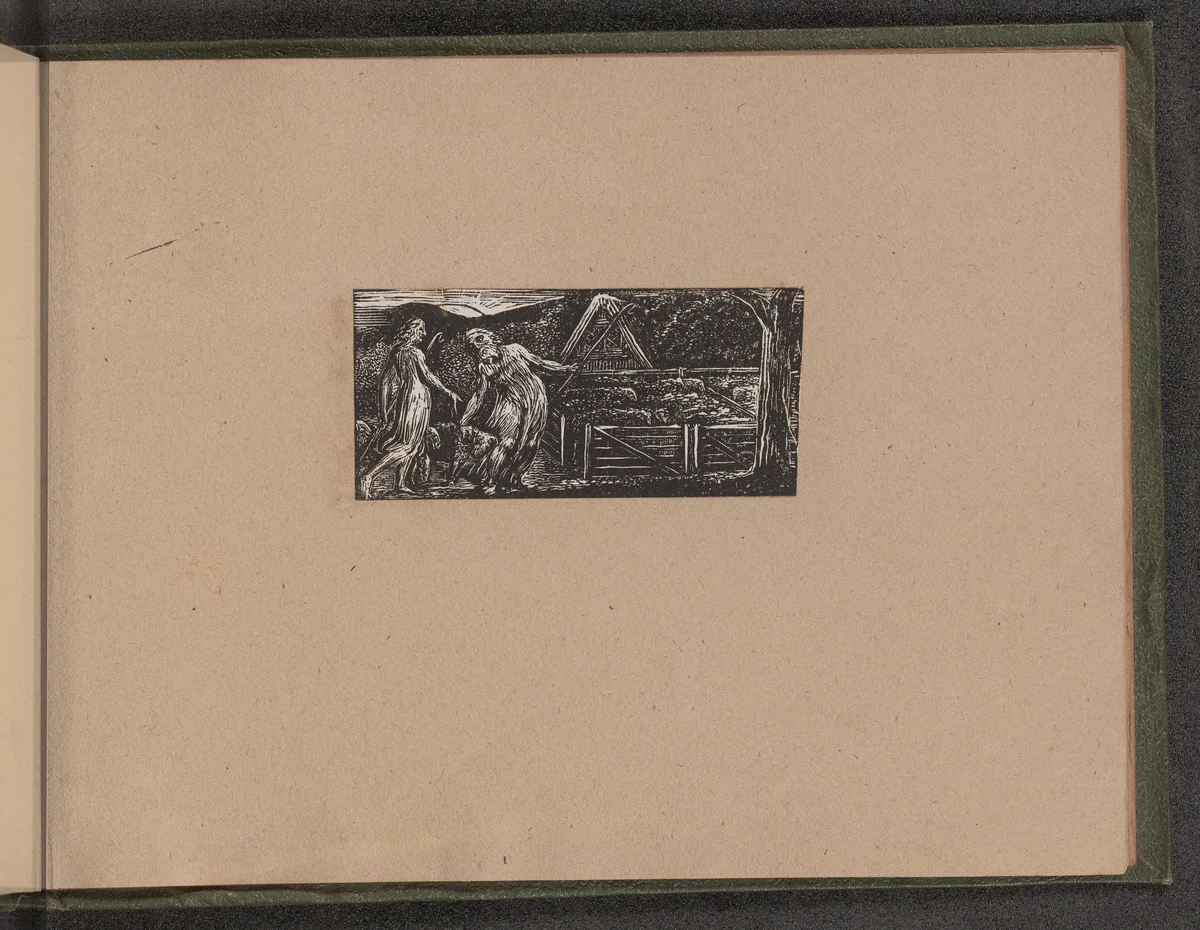 Thenot and Colinet Lead their Flocks Together by William Blake, print, 1821