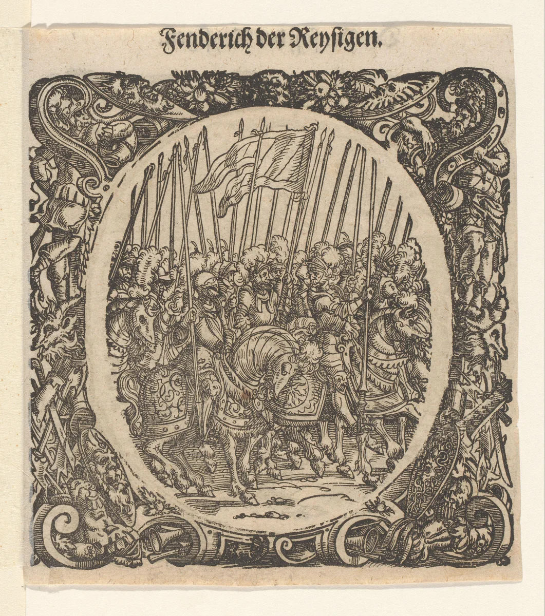 Vaandrig van cavalerie by Jost Amman, print, 1573