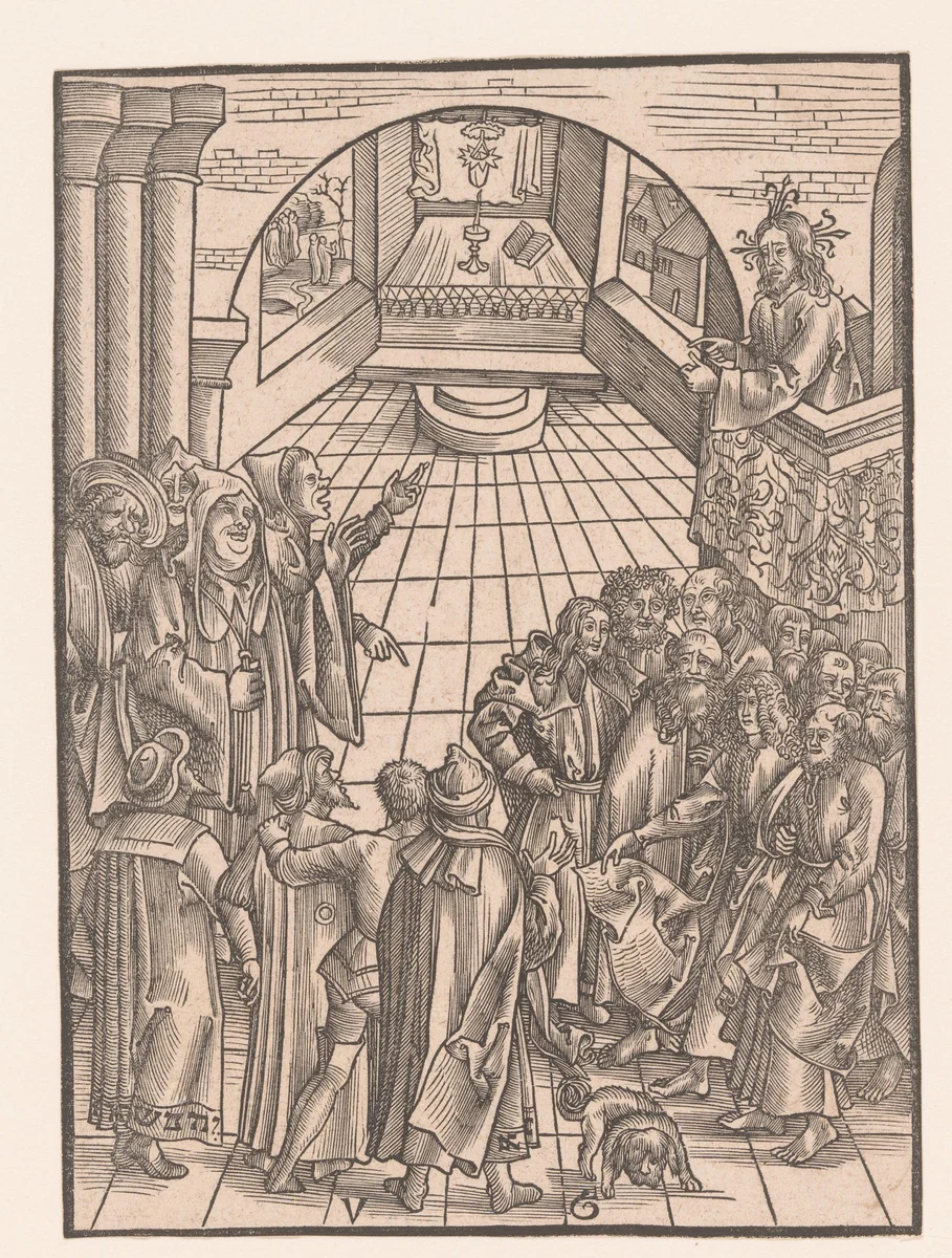 Christus spreekt een menigte toe by anonymous, print, 1506