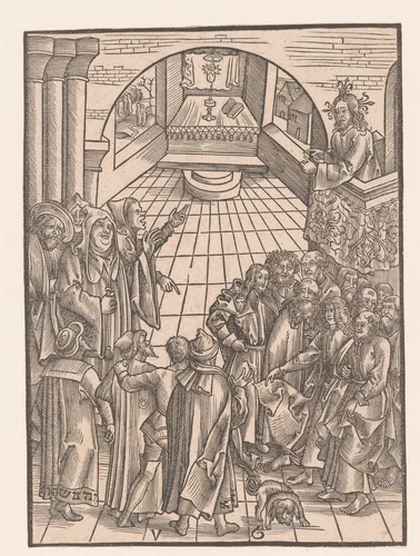 Christus spreekt een menigte toe by anonymous, print, 1506