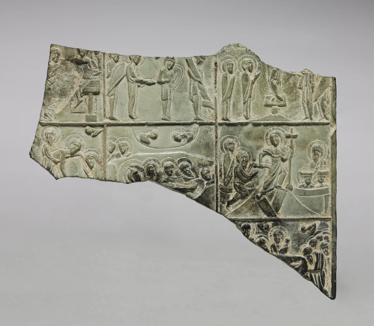 Fragment of an Icon with Scenes from Christ's Passion by Unknown, sculpture, 1100-1199