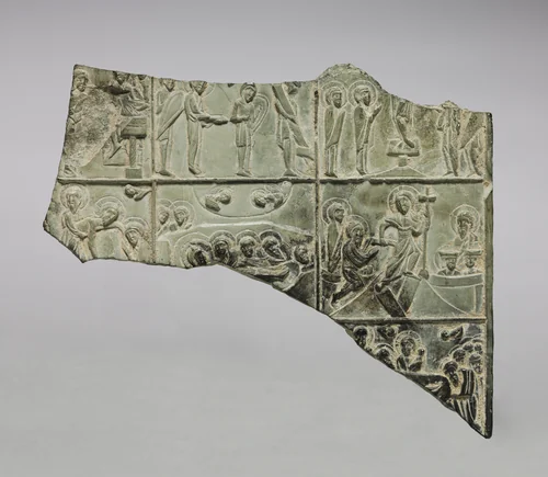 Fragment of an Icon with Scenes from Christ's Passion by Unknown, sculpture, 1100-1199