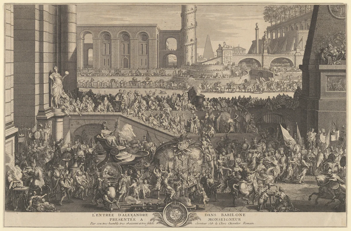 The Entry of Alexander into Babylon by Sébastien Leclerc, print, 1699-1709