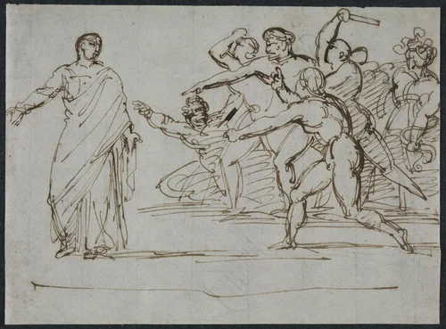 Assassination of Tiberius by Théodore Géricault, drawing, 1816-1817