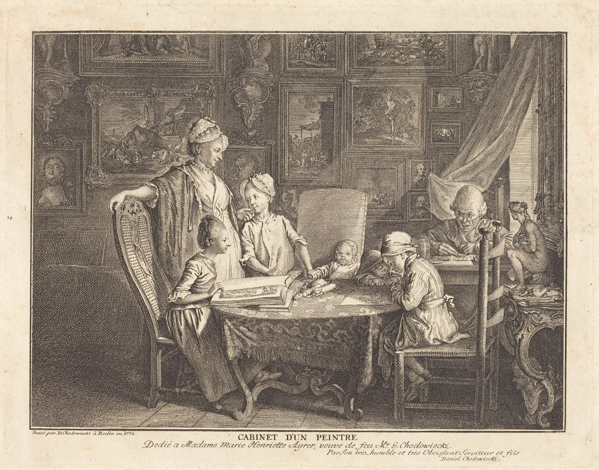 Cabinet d'un Peintre by Daniel Nikolaus Chodowiecki, print, 1771