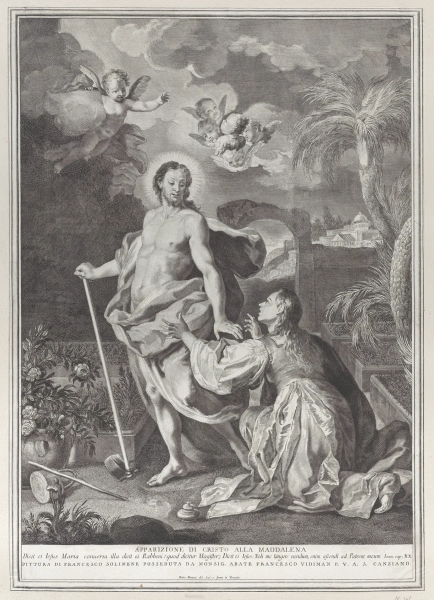 Noli me tangere by Pietro Monaco, print, 1730-1739