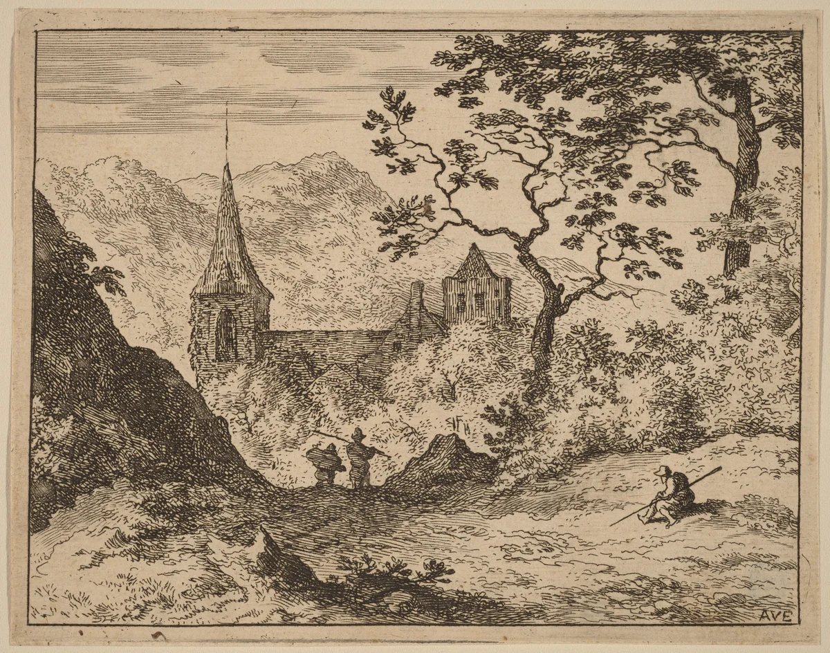 The Steeple by Allart van Everdingen, print, 1645-1656
